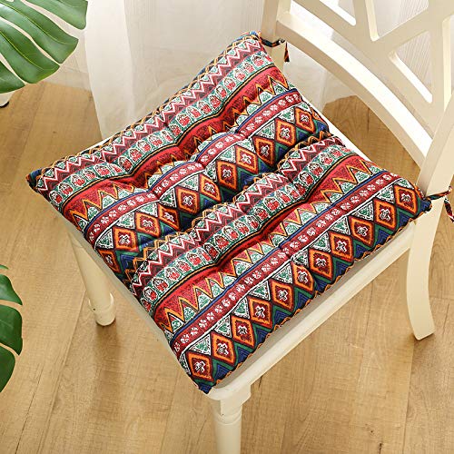 Hixingo 2er Set Stuhlkissen,Sitzkissen Stuhl,Stuhlkissen,Geometrischer Druck Sitzkissen Bank, Sitzunterlage Outdoor & Innen,Sitzauflagen Chair Cushion für Wohnzimmer Terrassen (Ethnisch,50x50cm) von Hixingo