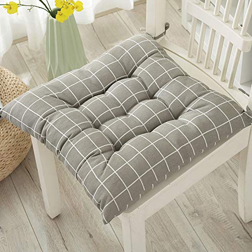 Hixingo 2er Set Stuhlkissen,Sitzkissen Stuhl,Stuhlkissen,Geometrischer Druck Sitzkissen Bank, Sitzunterlage Outdoor & Innen,Sitzauflagen Chair Cushion für Wohnzimmer Terrassen (Hellgrau,50x50cm) von Hixingo
