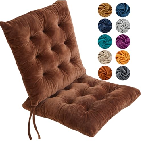 Hixingo 4er Set Stuhlkissen, Sitzkissen Stuhl, Stuhlkissen 40x40, Kristall-Samt Sitzkissen Bank, Sitzunterlage Outdoor & Innen, Sitzauflagen Chair Cushion für Wohnzimmer Terrassen (40cm,Curry) von Hixingo