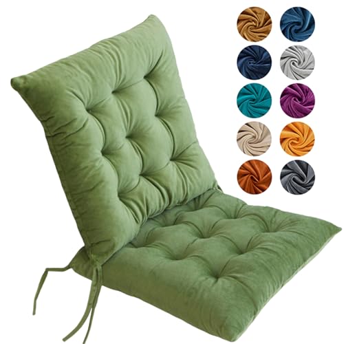 Hixingo 4er Set Stuhlkissen, Sitzkissen Stuhl, Stuhlkissen 40x40, Kristall-Samt Sitzkissen Bank, Sitzunterlage Outdoor & Innen, Sitzauflagen Chair Cushion für Wohnzimmer Terrassen (40cm,Grün) von Hixingo