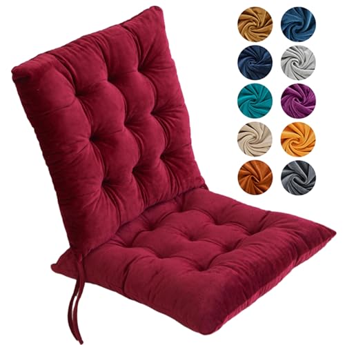 Hixingo 4er Set Stuhlkissen, Sitzkissen Stuhl, Stuhlkissen 40x40, Kristall-Samt Sitzkissen Bank, Sitzunterlage Outdoor & Innen, Sitzauflagen Chair Cushion für Wohnzimmer Terrassen (40cm,Burgunderrot) von Hixingo