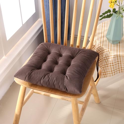 Hixingo 4er Set Stuhlkissen, Sitzkissen Stuhl Bunt Gestreift, Stuhlkissen 40x40, Sitzkissen Bank, Sitzunterlage Outdoor & Innen, Sitzauflagen Chair Cushion für Wohnzimmer Terrassen (40cm,Kaffee) von Hixingo