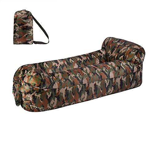 Hixingo Aufblasbares Sofa Wasserdichtes Strandliege Tragbares Luftsofa Outdoor Sofa Mit Tragetasche Reißfest Camping Sofa für Camping, Strand, Outdoor, Reisen (180 * 88 * 63 cm,Camouflage) von Hixingo