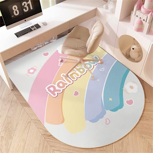 Hixingo Bodenschutzmatte Bürostuhl, Bodenschutzmatte Teppich für HartböDen Schutzmatte Bürostuhl Unterlage Schreibtischstuhl rutschfest Teppich Büro Kratzfest (Niedlicher Regenbogen,60 * 120cm) von Hixingo