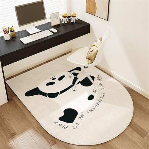 Hixingo Bodenschutzmatte Bürostuhl, Bodenschutzmatte Teppich für HartböDen Schutzmatte Bürostuhl Unterlage Schreibtischstuhl rutschfest Teppich Büro Kratzfest (Schwarzer Panda,90 * 120cm) von Hixingo