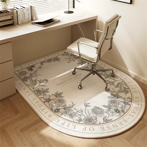 Hixingo Bodenschutzmatte Bürostuhl, Bodenschutzmatte Teppich für HartböDen Schutzmatte Bürostuhl Unterlage Schreibtischstuhl rutschfest Teppich Büro Kratzfest (Vintage Blumen,150 * 90cm) von Hixingo