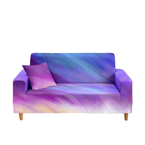 Hixingo Bunt Farbverlaufsstil Sofa Überzug,Stretch rutschfest Sofabezug Universal Weich Couch Überzug,1 2 3 4 Sitzer Sofa Cover, Waschbar Couchdecke Wohnzimmer Wohnkultur (Lila,2-Sitzer) von Hixingo