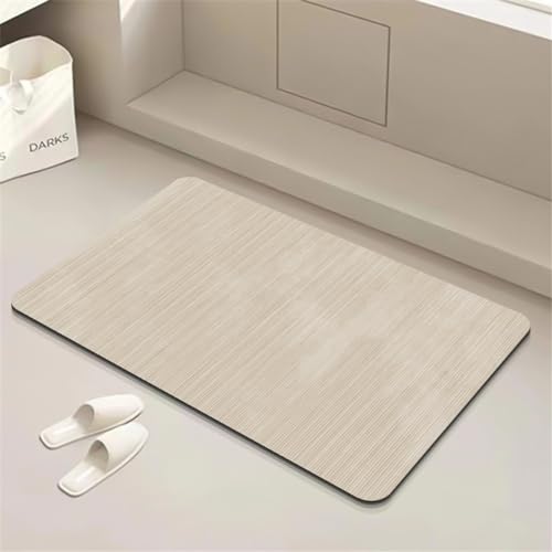 Hixingo Diatomeenerde Badematte rutschfeste Badvorleger Diatomeenschlamm Absorbierender Modern Badteppich Schnelltrocknende Home Matte Für Küche Bodenmatte (60x90cm,beiges Muster 1) von Hixingo