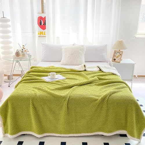 Hixingo Einfarbig Fleece Kuscheldecke Fleecedecke Wolldecke, Mikrofaser Sofa Überwurfdecke Kuscheldecke Flauschig Sofadecke, Weich Sofaüberwurf Couchdecke (70x100cm,Grün) von Hixingo