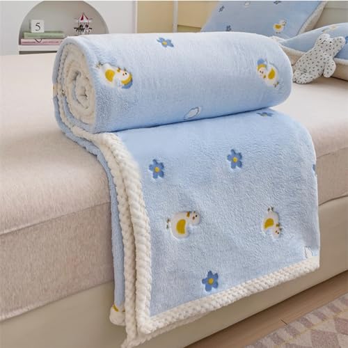 Hixingo Kuscheldecke Fleecedecke Wolldecke, Mikrofaser Karikatur Sofa Überwurfdecke Kuscheldecke Flauschig Sofadecke, Weich Sofaüberwurf Couchdecke Wohndecke (150x200cm,Ente Blau) von Hixingo