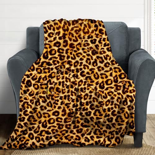 Hixingo Kuscheldecke Fleecedecke Wolldecke Tierhaare Mikrofaser Sofa Überwurfdecke Kuscheldecke Flauschig Sofadecke, Weich Sofaüberwurf Couchdecke Wohndecke Fleecedecke (100x150cm,Leopard) von Hixingo