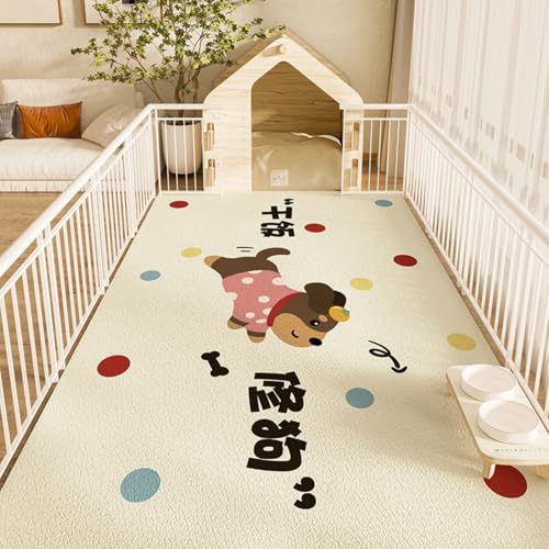 Hixingo Napfunterlage für Hunde und Katze, PVC Futtermatte für Haustierfutter Saugfähige Schnelltrocknend Hundenapf Unterlage rutschfeste Futterunterlage Katze Waschbar (Gepunktet,80 * 120cm) von Hixingo