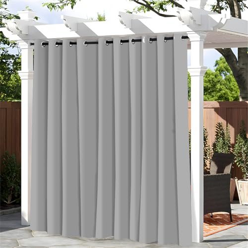 Hixingo Outdoor Vorhang mit Ösen 1 Stücke, Outdoorvorhänge Wasserdicht, Blickdicht Gardinen Sichtschutz Vorhänge, für Pavillon, Terrasse, Pergo, Feste Farbe von Hixingo
