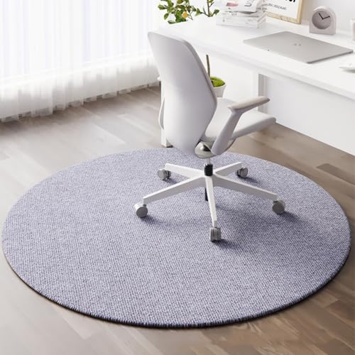 Hixingo Rund Bodenschutzmatte Bürostuhl, Bodenschutzmatte Teppich für HartböDen Schutzmatte Bürostuhl Unterlage Schreibtischstuhl rutschfest Teppich Büro Kratzfest (120cm,TPE-Hellgrau) von Hixingo