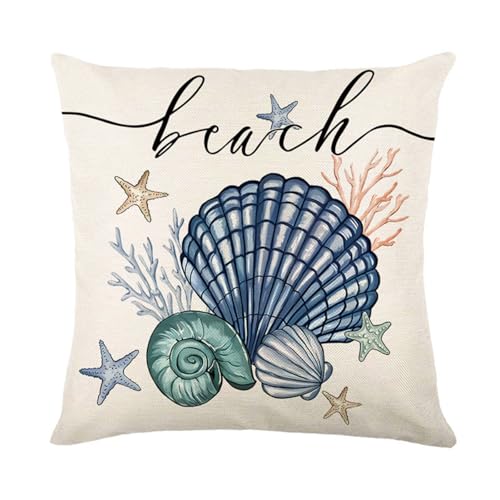 Hixingo Sofakissen mit Füllung und Bezug, 45x45 50x50 Dekokissen mit Füllung Bezug 3D-Druck Taillenkissen Weiches Komfort für Sofa, Bett, Wohnzimmer, Halloween, Weihnachten (Coral Reef,50x50cm) von Hixingo