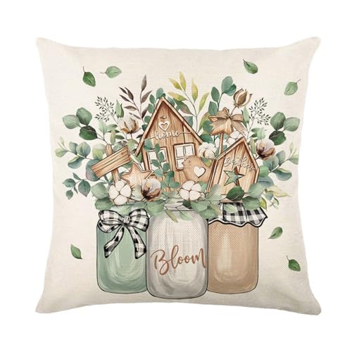 Hixingo Sofakissen mit Füllung und Bezug, 45x45 50x50 Dekokissen mit Füllung Bezug 3D-Druck Taillenkissen Weiches Komfort für Sofa, Bett, Wohnzimmer, Halloween, Weihnachten (Eukalyptusblatt,50x50cm) Hixingo Sofakissen mit Füllung und Bezug, 45x45 50x50 Dekokissen mit Füllung Bezug 3D-Druck Taillenkissen Weiches Komfort für Sofa, Bett, Wohnzimmer, Halloween, Weihnachten (Eukalyptusblatt,50x50cm) von Hixingo