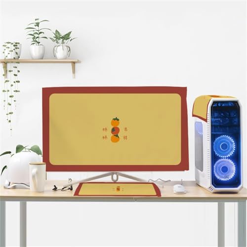 Hixingo Staubschutzhülle 3 Stück Set für Computer-Monitore, Tastatur Computer Host Desktop PC Monitor Protector Staubdicht Computer Fall Abdeckungen (Cartoon 14,19 Zoll) von Hixingo