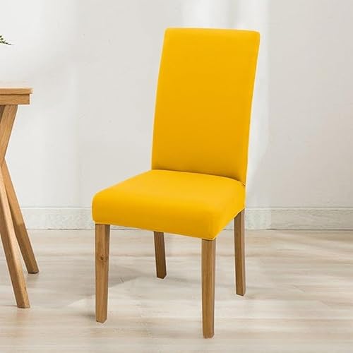 Hixingo Stuhlhussen 1 2 4 6er Set,Moderne Unifarben Stretch Stuhlhussen Schwingstühle Waschbar Stuhlbezug,Esszimmerstühle Stuhlbezüge für Küche,Restaurant (2er Set,Gelb) von Hixingo
