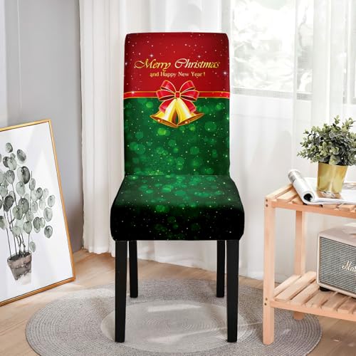 Hixingo Stuhlhussen 1 2 4 6er Set,Weihnachten Druck Stretch Stuhlhussen Schwingstühle Waschbar Stuhlbezug,Esszimmerstühle Stuhlbezüge für Küche,Restaurant,Bankett (4er Set,Weihnachten 7) von Hixingo