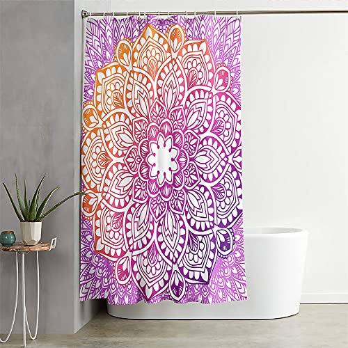 Hixingo Wasserdicht Duschvorhang 3D, Blickdicht Duschvorhänge mit 12 Duschvorhängeringen Duschvorhang Waschbar Duschvorhang Set für Familie (180x200cm,Farbverlauf Violett) von Hixingo