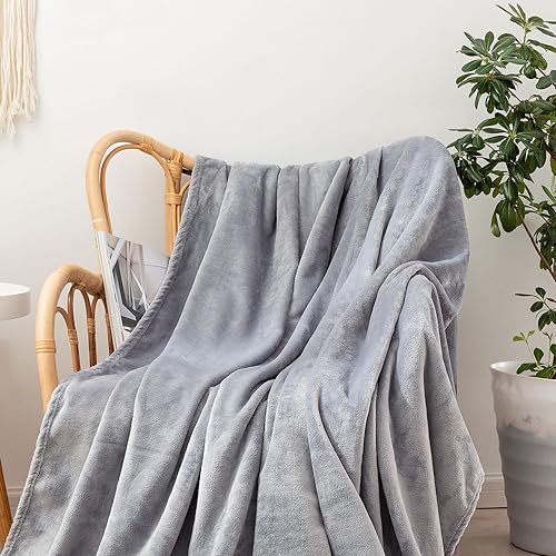 Hixingo Weichheit Fleecedecke Wolldecke, Mikrofaser Sofa Überwurfdecke Kuscheldecke Flauschig Sofadecke, Weich Sofaüberwurf Couchdecke Wohndecke Fleecedecke (130x150CM,Grau) von Hixingo