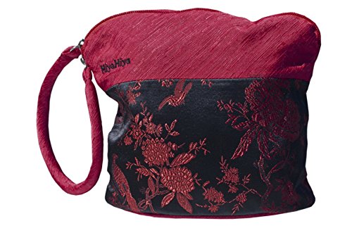 hiyahiya Kleines Projekt Tasche für Stricken und Häkeln –, Blumenmuster, Rot und Schwarz von HiyaHiya