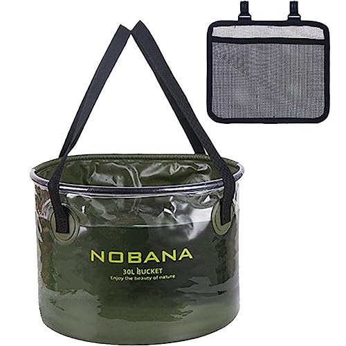 HiyyFloy 30l Tragbare Eimer Klapp Angeln 30l Wasser Lagerung Tasche Outdoor Camping Zusammenklappbare PVC wasserdichte Barrel Mesh Tasche von HiyyFloy