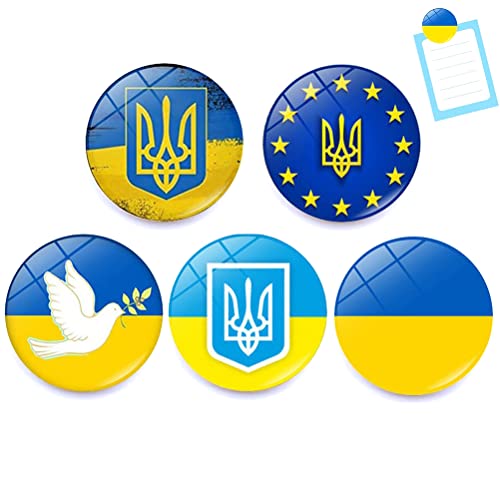 HiyyFloy 5 Stück Kühlschrankmagnet Ukrainischer Flagge, 25 Mm, Rund, Unterstützt Die Nationalflagge Der Ukraine, Glas, Magnetischer Kühlschrankaufkleber, Friedensaufkleber HiyyFloy 5 Stück Kühlschrankmagnet Ukrainischer Flagge, 25 Mm, Rund, Unterstützt Die Nationalflagge Der Ukraine, Glas, Magnetischer Kühlschrankaufkleber, Friedensaufkleber von HiyyFloy