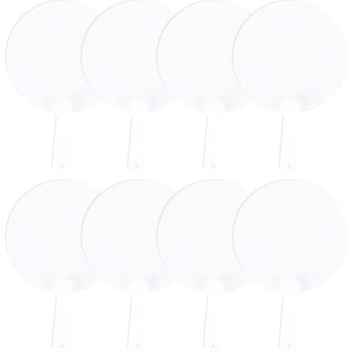 HiyyFloy 50 Stück Runde Handfächer Aus Kunststoff, Leere Taschenfächer, Fächer Im Chinesischen Stil Für Sommerdekorationen, Performance-Requisite, Wandornamente Oder DIY-bastelarbeiten von HiyyFloy