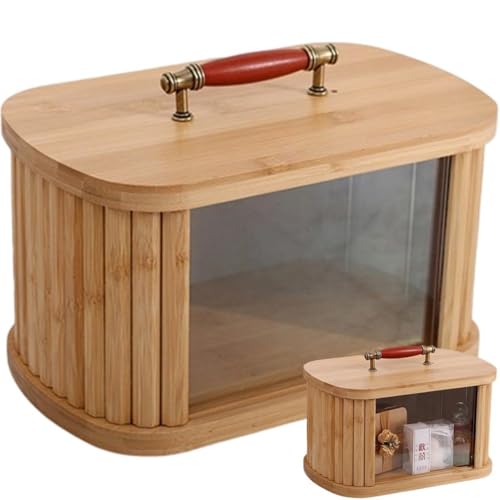 HiyyFloy Brotkasten Aus Holz, Brotkasten, Brotaufbewahrungsbehälter, Mehrzweckbehälter, Retro-geschenkbox, Lebensmittelbehälter Für Die Küchenarbeitsplatte, Bäckerei, Speisekammer von HiyyFloy