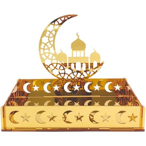 HiyyFloy Ramadan-Teller, Serviertablett, Teller, Groß, Eid Mubarak-serviergeschirr, Tabletts, Mond, Quadratische Form, Lebensmittel- Und Desserttablett Für Zuhause, Ramadan-Mubarak-partyzubehör von HiyyFloy