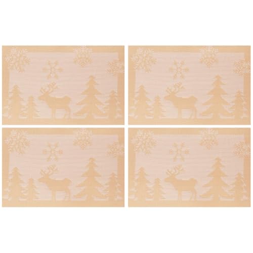 HiyyFloy Weihnachts-tischsets, 4 Stück, Tischsets Für Den Haushalt, Rentier-Schneeflocken-tischsets, Esstisch-tischsets, Waschbar, Hitzebeständig HiyyFloy Weihnachts-tischsets, 4 Stück, Tischsets Für Den Haushalt, Rentier-Schneeflocken-tischsets, Esstisch-tischsets, Waschbar, Hitzebeständig von HiyyFloy