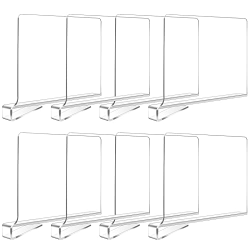 Hiziwimi 8 Stück Transparente Acryl-Regalteiler, multifunktionaler Regalteiler, Verstellbarer Kleiderorganisator, transparenter Organizer für Lagerung, Holzschrank, Schlafzimmer von Hiziwimi