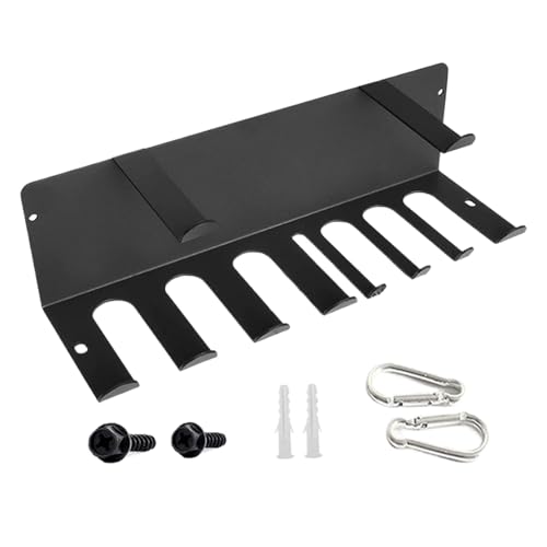 Doppellagiges Aufbewahrungsregal für Fitnessgeräte, Fitness-Zubehör, Wandmontage, Fitness-Rack, mehrere Haken, einfache Installation, 41,91 x 13,97 cm, für drinnen und draußen von Hjatirace