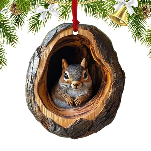 Hjatirace Baumschmuck – Baumkreaturen, hängende Tierdekoration, 2D-flache Acryl-Figur, Dekoration für Urlaub, Zuhause, Party, Gastgeschenk, saisonales Display, Liebhaber, Bauernhaus, Garten von Hjatirace