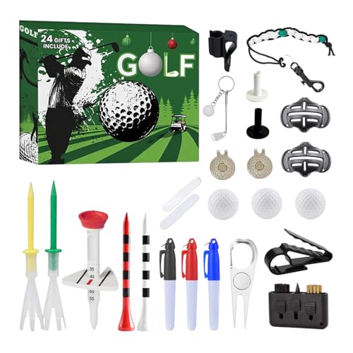 Hjatirace Countdown Kalender - 24 Weihnachtsadventskalender Mit Golfbällen Und Tees - Sportzubehör Mit Ballmarker Für Vatertag Geburtstag Party Geschenk Für Vater Ehemann Freund von Hjatirace