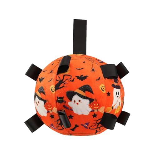 Hjatirace Hundebälle | Halloween Interaktiver Fußball Für Haustiere - Mit Glockenton Interaktives Hundespielzeug Für Apportieren Jagt Training Bewegung Indoor Outdoor Spiel von Hjatirace