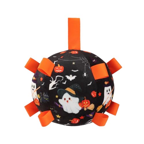 Hjatirace Hundebälle - Halloween Interaktiver Fußball Für Haustiere - Mit Glockenton Interaktives Hundespielzeug Für Apportieren Jagt Training Bewegung Indoor Outdoor Spiel von Hjatirace