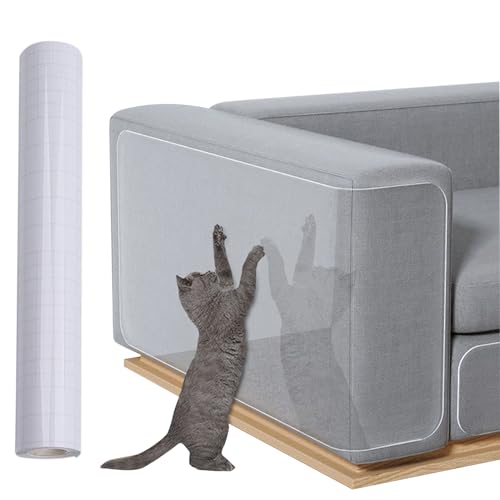 Hjatirace Katzen Kratzschutz Für Möbel | Möbel Schutz Vor Katzenkratzern - Selbstklebende Transparente Abdeckung Zum Schutz Von Wohnzimmer Home Office Sofa Tisch Stuhl Bett Tür Wohnung - Für Sofa Bett von Hjatirace