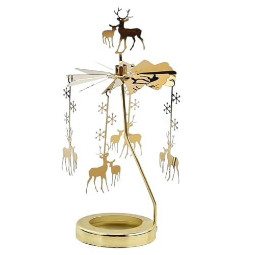 Hjatirace Kerzen- – drehbarer Weihnachts-Kerzenhalter mit Tablett, Heimdekoration, Display für Meditation, Eingangsbereich, Büro, Wohnzimmer, , Valentinstag, Party, Küche, Hochzeit von Hjatirace