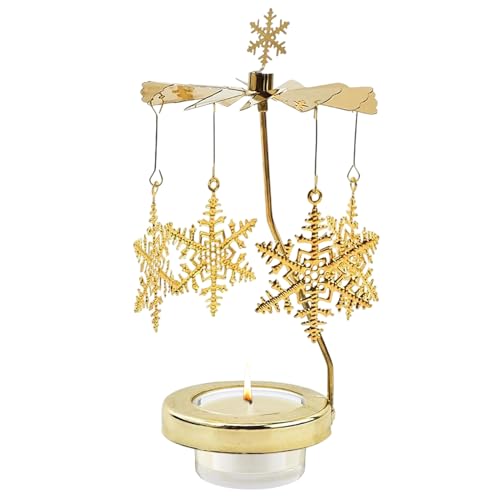 Hjatirace Rotierender Kerzenhalter | Weihnachtskerzenständer Kerzenhalter – Heimdekoration für Esszimmer, , Schreibtisch, Meditation, Arbeitszimmer, Schlafzimmer, Wohnzimmer, Küche von Hjatirace