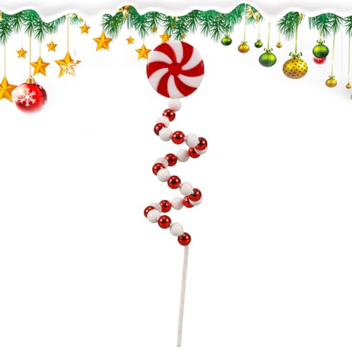 Hjatirace Weihnachtsbaum-Picker – Lutscher-Weihnachtsspieße, Dekoration, rot-weiße Aufsatz, Requisite, Szenen-Layout für Hof, Balkon, Wohnzimmer, Hotel, Eingangsbereich von Hjatirace