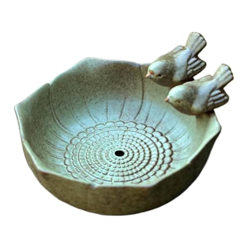 Vogelfutterspender, Futtertablett Für Den Garten, Wassernapf Für Wildtiere, Bleibt Stabil Auf Rasen Oder Erde, Keramikmaterial, 16 X 16 X 8 cm (6,3 X 6,3 X 3,15 Zoll), Für Garten Und Außenbereich von Hjatirace