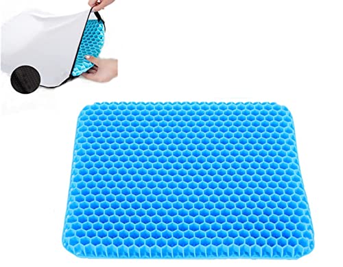 Hjkiopc Gel Kissen/Orthopädisches Gel/Sitzpolster - die druckentlastende Sitzauflage für Rollstühle/Autositze/Bürostühle usw. im Maß 43 x 37 x 4 cm (Blau, 40 * 36 * 4CM) von Hjkiopc