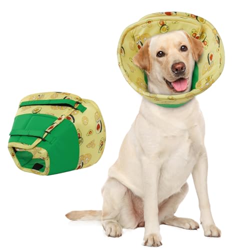 Hjumarayan Halskrause Hund - Weiche Leckschutz Hund Verstellbares Hundekragen Leckschutz Wasserdicht Schutzkragen Hund, Verhinderung von Verletzungen oder Wunden Leckt oder Kratzt (Grün L) von Hjumarayan