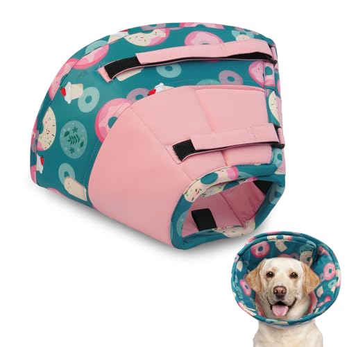 Hjumarayan Halskrause Hund - Weiche Leckschutz Hund Verstellbares Hundekragen Leckschutz Wasserdicht Schutzkragen, Verhinderung von Verletzungen oder Wunden Leckt oder Kratzt (Rosa M) von Hjumarayan