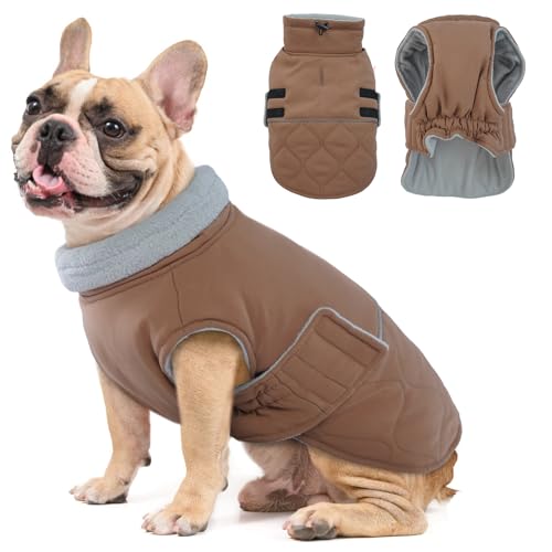 Hjumarayan Hundemantel, Wattierend Winterjacke mit Geschirr Offnung, Warme Wintermantel Gefüttert Kleidung Mantel für Corgi, Cocker Spaniel (Braun L) von Hjumarayan