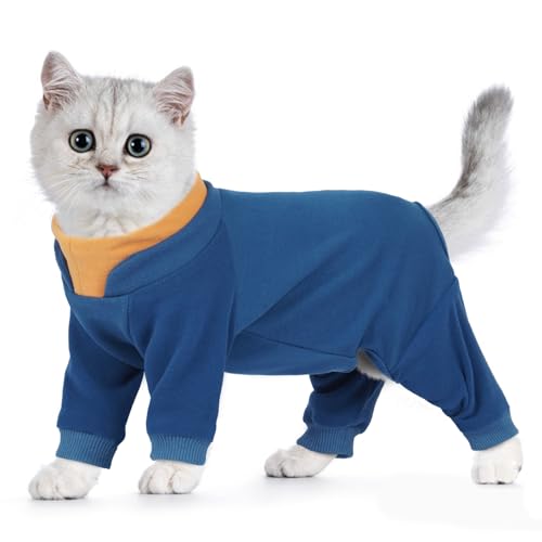Hjumarayan OP Body Katze, Komplettabdeckung Katzen Erholungsoverall Katzenbody mit Lange Beine, Onesie nach Operation gegen Lecken Warmer Fleece Katzenpullover Haftenden Haaren, Blau S Hjumarayan OP Body Katze, Komplettabdeckung Katzen Erholungsoverall Katzenbody mit Lange Beine, Onesie nach Operation gegen Lecken Warmer Fleece Katzenpullover Haftenden Haaren, Blau S von Hjumarayan