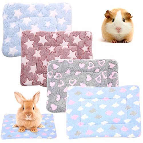 Hjyokuso 4 Stück Kleintier Meerschweinchen Hamster Bett Haus Winter Warm Eichhörnchen Igel Kaninchen Chinchilla Bett Matte Haus Nest Hamster Zubehör(30x40cm) von Hjyokuso