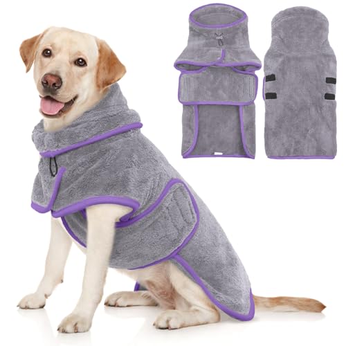 Hjyokuso Hundebademantel, Hund Bademantel Für Kleine Mittelgroße Große Hunde, Hundehandtuch Extra Saugfähig, Mikrofaser Handtuch Für Hunde, Hundemantel Mit Klettverschluss Und Verstellbaren Bände Hjyokuso Hundebademantel, Hund Bademantel Für Kleine Mittelgroße Große Hunde, Hundehandtuch Extra Saugfähig, Mikrofaser Handtuch Für Hunde, Hundemantel Mit Klettverschluss Und Verstellbaren Bände von Hjyokuso